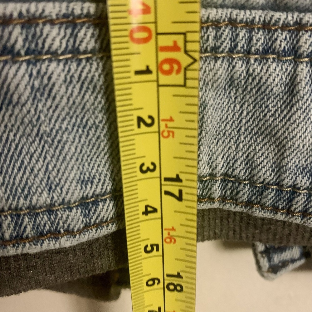 American Eagle Denim Jacket Hoodie Knit Sleeves Light Wash‎ S Small - Picture 6 of 7